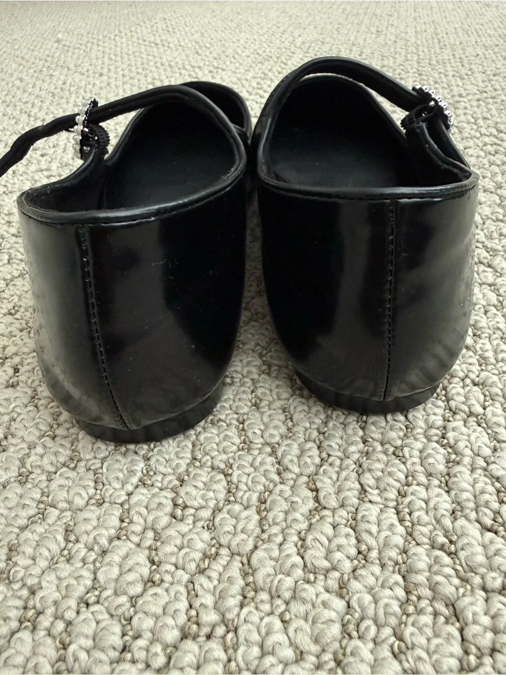 J. Crew Black Mary Jane Flats with Pearl Buckle